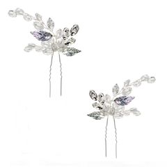 ATHENA COLLECTION - CRYSTAL VINE HAIR PIN - PIN44 SILVER