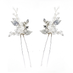 ATHENA COLLECTION - CRYSTAL VINE HAIR PIN - PIN44 SILVER