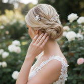 ATHENA COLLECTION - DIVINE PEARL HAIR PINS - (PAIR) PIN 47 SILVER
