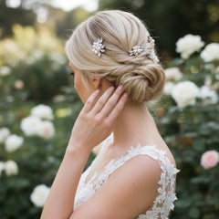 ATHENA COLLECTION - DIVINE PEARL HAIR PINS - (PAIR) PIN 47 SILVER
