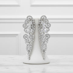 CUBIC ZIRCONIA COLLECTION - CRYSTAL EXTRAVAGANCE EARRINGS - CZER510 - SILVER