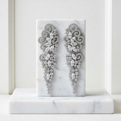 CUBIC ZIRCONIA COLLECTION - CRYSTAL EXTRAVAGANCE EARRINGS - CZER510 - SILVER