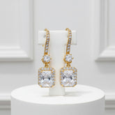 CUBIC ZIRCONIA COLLECTION - CRYSTAL GLAM EARRINGS - CZER513 GOLD