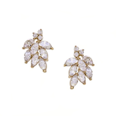 CUBIC ZIRCONIA COLLECTION - DAINTY SHIMMER EARRINGS - CZER486 GOLD