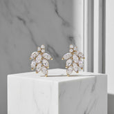 CUBIC ZIRCONIA COLLECTION - DAINTY SHIMMER EARRINGS - CZER486 GOLD