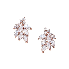 CUBIC ZIRCONIA COLLECTION - DAINTY SHIMMER EARRINGS - CZER486 ROSE GOLD