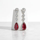 CUBIC ZIRCONIA COLLECTION - CRYSTAL LUXE EARRINGS - CZER516 (RED)