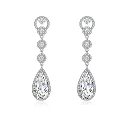 CUBIC ZIRCONIA COLLECTION - CRYSTAL LUXE EARRINGS - CZER516 (CLEAR)