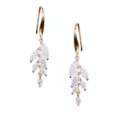 CUBIC ZIRCONIA EARRINGS - BELLA DAINTY DROP EARRINGS - CZER500 GOLD