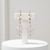 CUBIC ZIRCONIA EARRINGS - BELLA DAINTY DROP EARRINGS - CZER500 GOLD