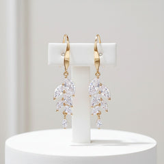 CUBIC ZIRCONIA EARRINGS - BELLA DAINTY DROP EARRINGS - CZER500 GOLD