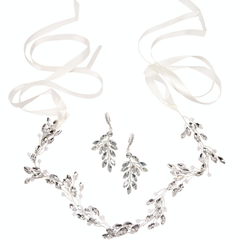 ATHENA COLLECTION - CHIC CRYSTAL VINE SET - HP175 - SILVER SET