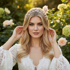 ATHENA COLLECTION - GOLD FLORAL EXTRAVAGANCE HAIR VINE - HP178 GOLD