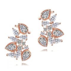 CUBIC ZIRCONIA COLLECTION - STARLET GEM EARRINGS - CZER508 ROSE GOLD