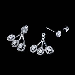 CUBIC ZIRCONIA COLLECTION - HIGH FASHION CRYSTAL EARRINGS - CZER518