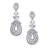 CUBIC ZIRCONIA COLLECTION - GATSBY GLAM EARRINGS - CZER519 SILVER