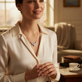 CUBIC ZIRCONIA COLLECTION - GRACEFUL NECKLACE -CZNK106 SILVER