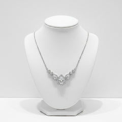 CUBIC ZIRCONIA COLLECTION - GRACEFUL NECKLACE -CZNK106 SILVER