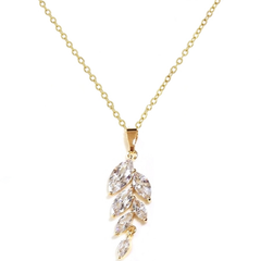 CUBIC ZIRCONIA COLLECTION - BELLA DAINTY DROP NECKLACE - CZNK108 GOLD