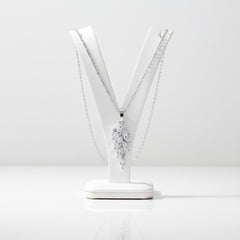 CUBIC ZIRCONIA COLLECTION - BELLA DAINTY DROP NECKLACE - CZNK108 SILVER