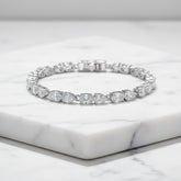 CUBIC ZIRCONIA COLLECTION - GLITZY GLAM BRACELET - BRA52 SILVER