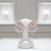 CUBIC ZIRCONIA COLLECTION - HOLLYWOOD GLAM EARRINGS - CZER438 ROSE GOLD
