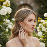 CUBIC ZIRCONIA COLLECTION - STARLET DAZZLE EARRINGS - CZER522 - ROSE GOLD