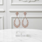 CUBIC ZIRCONIA COLLECTION - STARLET DAZZLE EARRINGS - CZER522 - ROSE GOLD