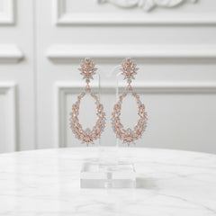 CUBIC ZIRCONIA COLLECTION - STARLET DAZZLE EARRINGS - CZER522 - ROSE GOLD