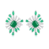 CUBIC ZIRCONIA COLLECTION - CRYSTAL ALLURE EARRINGS - CZER523 EMERALD
