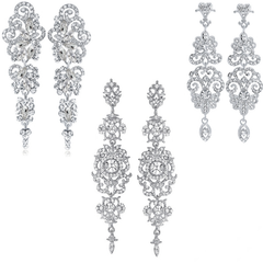 ATHENA COLLECTION - GLAMOUR CHANDELIER EARRINGS SET - SILVER