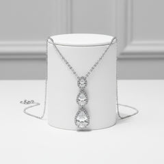CUBIC ZIRCONOA COLLECTION - GLITZY DROP NECKLACE - CZNK109
