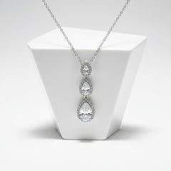CUBIC ZIRCONOA COLLECTION - GLITZY DROP NECKLACE - CZNK109