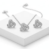 CUBIC ZIRCONIA COLLECTION - CRYSTAL KNOT NECKLACE SET - CZNK111