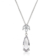 CUBIC ZIRCONIA COLLECTION - GLAM STARLET NECKLACE - CZNK112 (SILVER)