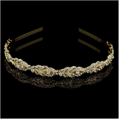 ATHENA COLLECTION - CRYSTAL HEADBAND - AHB24 GOLD