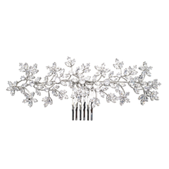 CUBIC ZIRCONIA COLLECTION - CRYSTAL SHIMMER COMB - HC207 SILVER