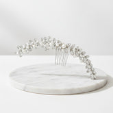 ATHENA COLLECTION - CHIC PEARL HAIR COMB - HC208 SILVER