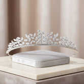 CUBIC ZIRCONIA COLLECTION - GLITZY TIARA - SILVER - AHB45