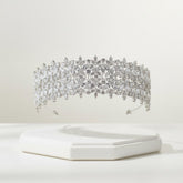 CUBIC ZIRCONIA COLLECTION - BEJEWELLED DECO HEADPIECE - SILVER - AHB49