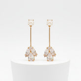 CUBIC ZIRCONIA COLLECTION - PEARL ELEGANCE EARRINGS - GOLD - CZER530
