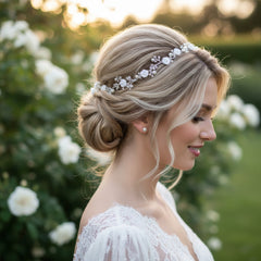 ATHENA COLLECTION - ETERNALLY PEARL HAIR VINE - SILVER HC210