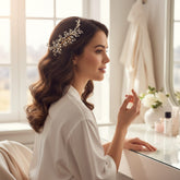 ATHENA COLLECTION - ETERNALLY OPAL BRIDAL COMB - HC211 SILVER