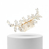 ATHENA COLLECTION - ETERNALLY OPAL BRIDAL COMB - HC211 GOLD