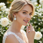 CUBIC ZIRCONIA COLLECTION - STARLET CRYSTAL EARRINGS- CZER535 SILVER