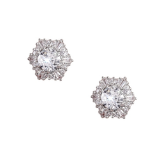CUBIC ZIRCONIA COLLECTION - ETERNALLY CLASSIC CRYSTAL STUDS - CZER536 SILVER