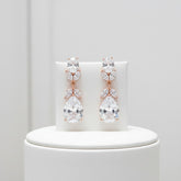 CUBIC ZIRCONIA COLLECTION - CRYSTAL STARLET EARRINGS - CZER501 ROSE GOLD