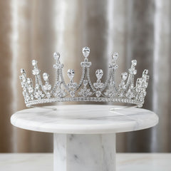 CUBIC ZIRCONIA COLLECTION - REGAL COUTURE TIARA - AHB116