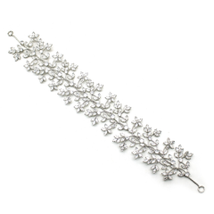 CUBIC ZIRCONIA COLLECTION - SHIMMERING VINE HEADPIECE - SILVER AHB54