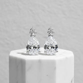 CUBIC ZIRCONIA COLLECTION - CRYSTAL SHIMMER EARRINGS - CZER543 SILVER